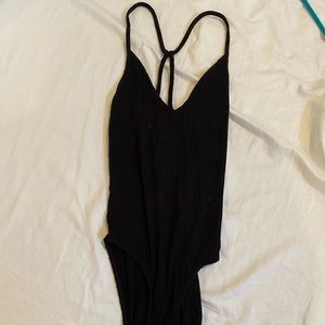 Top Shop Black V Neck Bodysuit